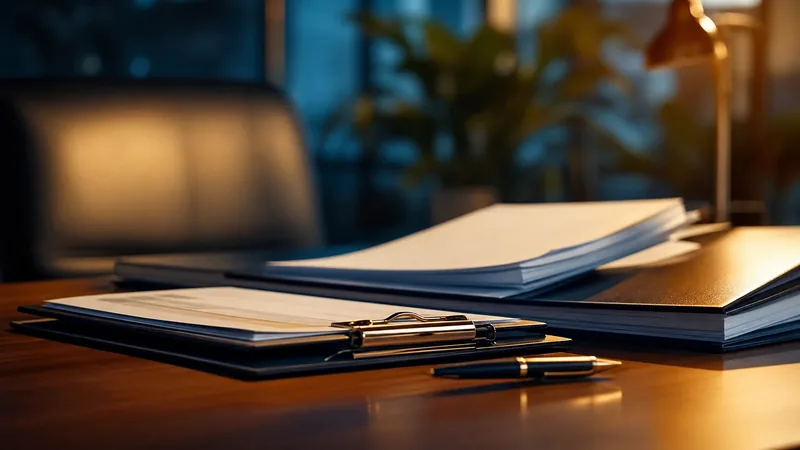 Insurance policy papers and a clipboard on a table, Maine Workers' Compensation Insurance