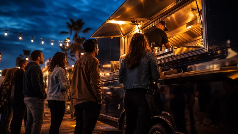 Customers lining up at a food truck window, How to Start a Food Truck in Maine